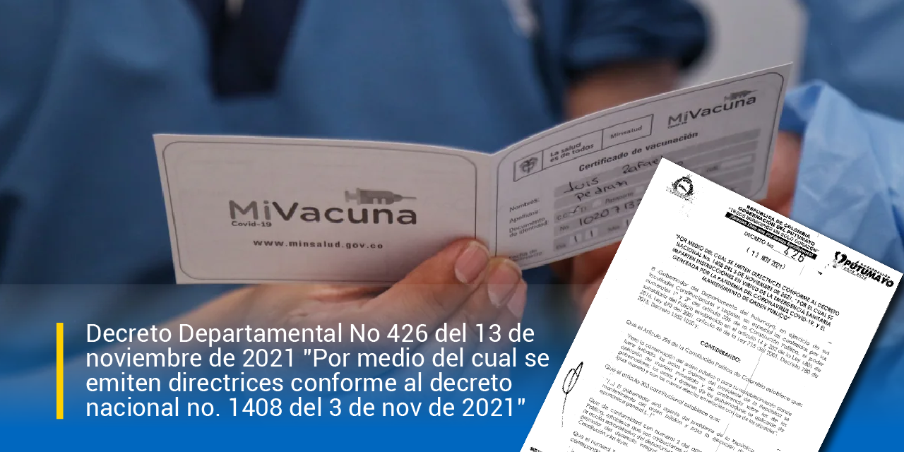 Decreto No 426 - Entrada en vigencia de carné de vacunación
